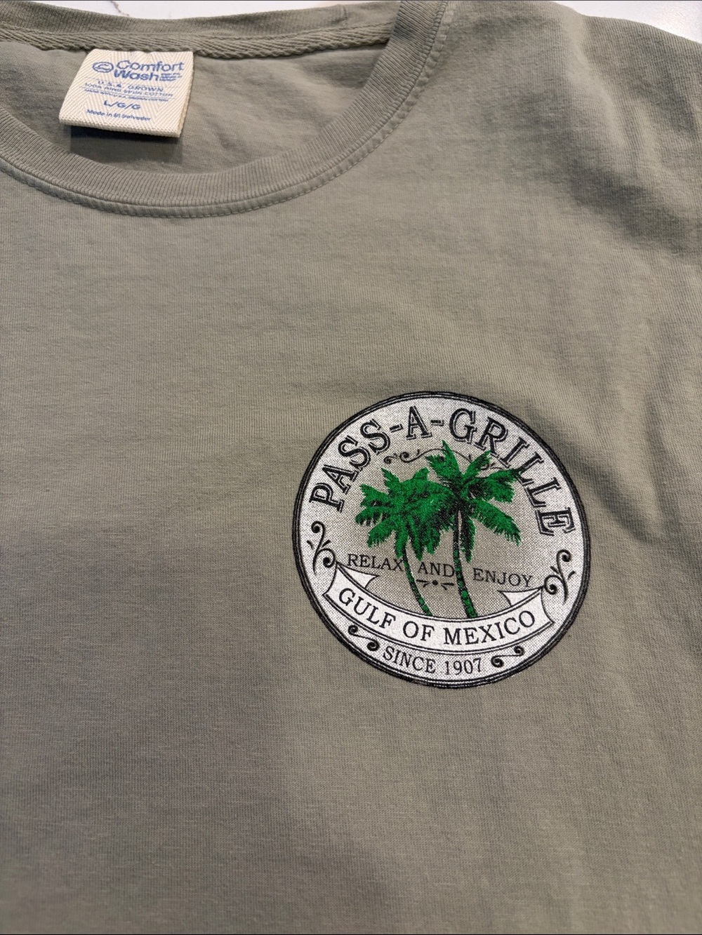 Pass-A-Grille Gulf of Mexico Short Sleeve Tee - Sage Green